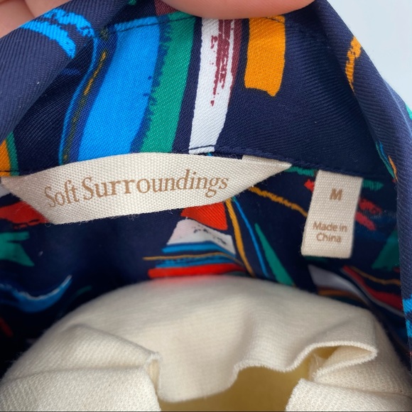 3 for $15 Soft Surroundings Sail Away Colorful Tunic Top Button Nautical Shirt - Picture 6 of 7